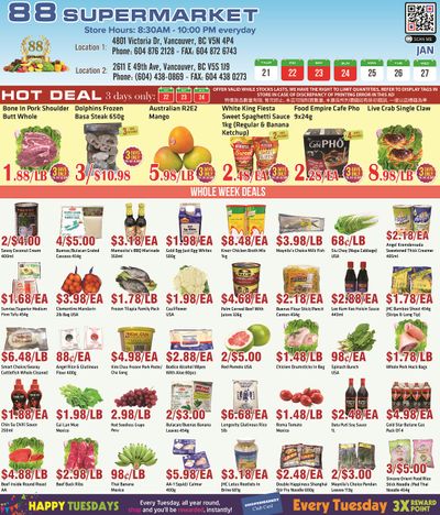88 Supermarket Flyer January 21 to 27