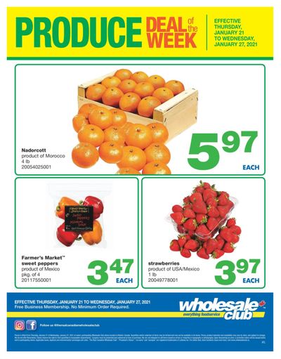 Wholesale Club (Atlantic) Produce Deal of the Week Flyer January 21 to 27