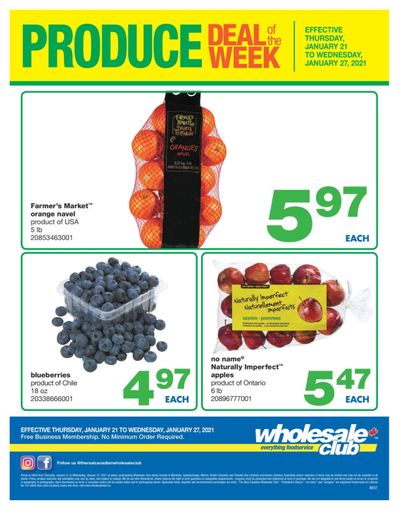 Wholesale Club (West) Produce Deal of the Week Flyer January 21 to 27