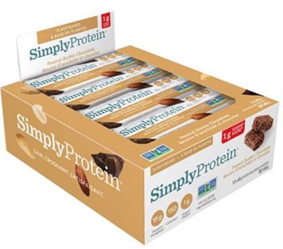 SimplyProtein Bar, 1g Sugar, Plant Based, Dairy Free - Peanut Butter Chocolate 12 Count For $11.91 At Amazon Canada