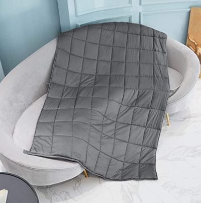 AVOIN Premium Weighted Blanket for Teens, Kids (10 lbs, 40"x60") | 100% Cotton Heavy Blanket with Glass Beads | Natural Sleep Aid for People with Anxiety, Autism, ADHD, Insomnia or Stress For $39.90 At Amazon Canada