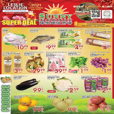 Sunny Supermarket (Leslie) Flyer January 22 to 28