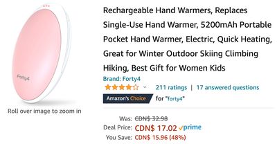 Amazon Canada Deals: Save 48% on Rechargeable Hand Warmers + 36% on Wireless Earbuds + More Offers Amazon Canada Deals: Save 48% on Rechargeable Hand Warmers + 36% on Wireless Earbuds + More Offers