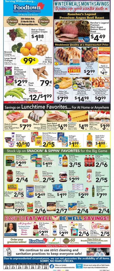 Foodtown (NJ, NY, PA) Weekly Ad Flyer January 22 to January 28