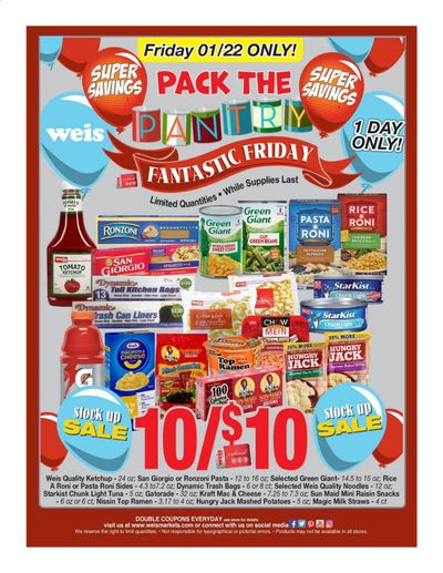 Weis Weekly Ad Flyer January 22 to January 22