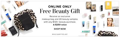 Hudson’s Bay Canada Online Beauty Promotions: FREE Beauty Gift (A Value of $250) + 20 Samples with $125 Beauty Online Purchase + FREE Shipping