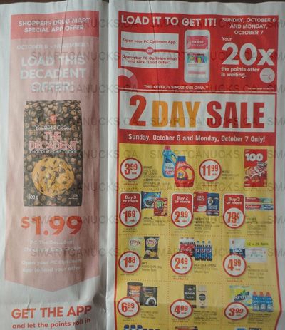Shoppers Drug Mart Canada: 20x The PC Optimum Points When You Spend $50 October 6th and 7th