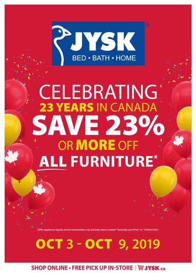 JYSK Flyer October 3 to 9