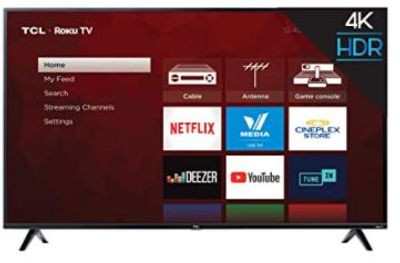 TCL 65S425-CA 4K Ultra HD Smart LED Television (2019), 65" For $499.99 At Amazon Canada