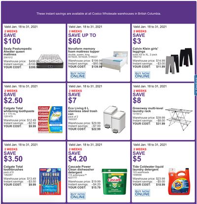 Costco Canada More Savings Weekly Coupons/Flyers for Western Canada: British Columbia, Alberta, Saskatchewan & Manitoba, until January 31