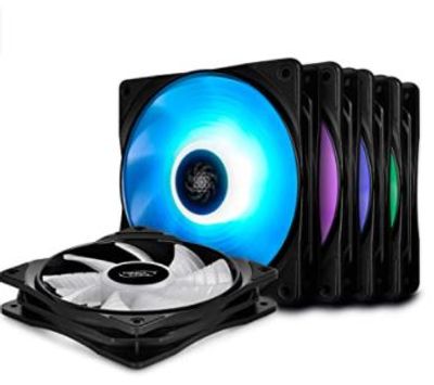 DEEPCOOL RF120M 5IN1, 5x120mm RGB PWM Fans with Fan Hubs, Controlled by Motherboard with 12V RGB 4-pin Header For $49.99 At Amazon Canada