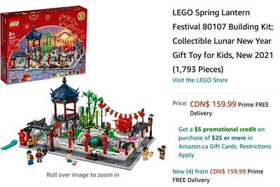 Amazon Canada Deals: Get LEGO Spring Lantern Festival Building Kit for $159.99