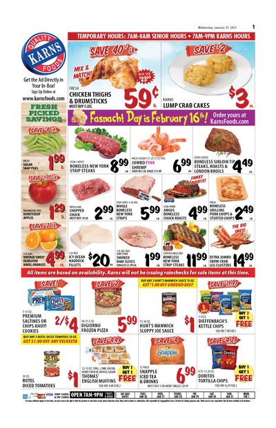 Karns Quality Foods Weekly Ad Flyer January 26 to February 1, 2021