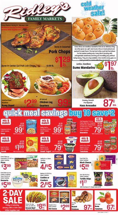 Ridley's Family Market Weekly Ad Flyer January 26 to February 1, 2021