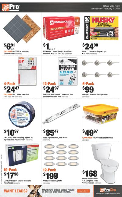 Home Depot Pro Flyer January 19 to February 1