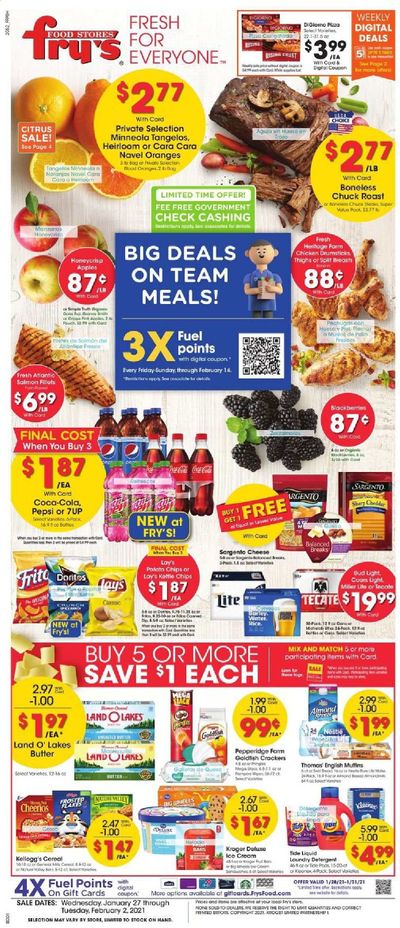 Fry’s (AZ) Weekly Ad Flyer January 27 to February 2