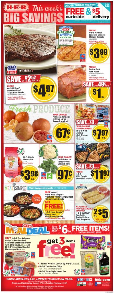 H-E-B (TX) Weekly Ad Flyer January 27 to February 2
