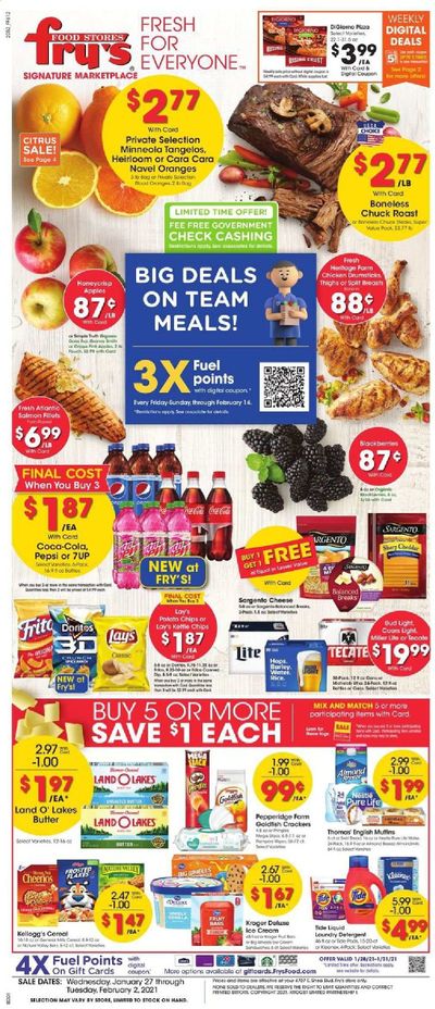 Fry’s (AZ) Weekly Ad Flyer January 27 to February 2