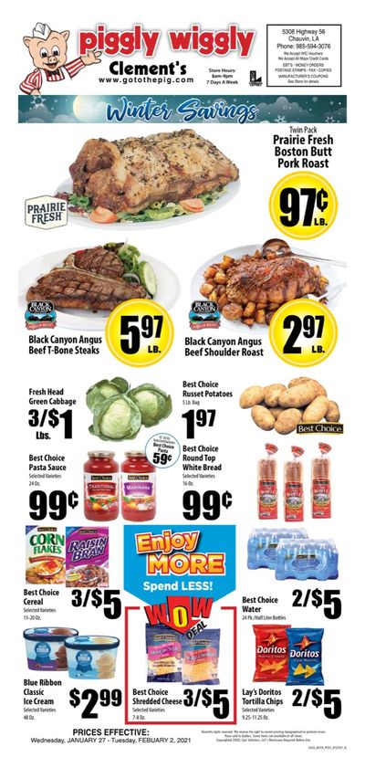 Piggly Wiggly (LA) Weekly Ad Flyer January 27 to February 2, 2021