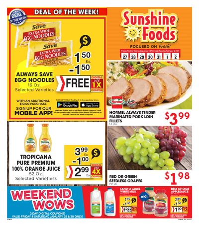 Sunshine Foods Weekly Ad Flyer January 27 to February 2, 2021