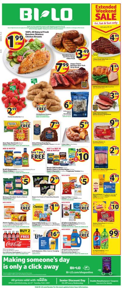 BI-LO Weekly Ad Flyer January 27 to February 2
