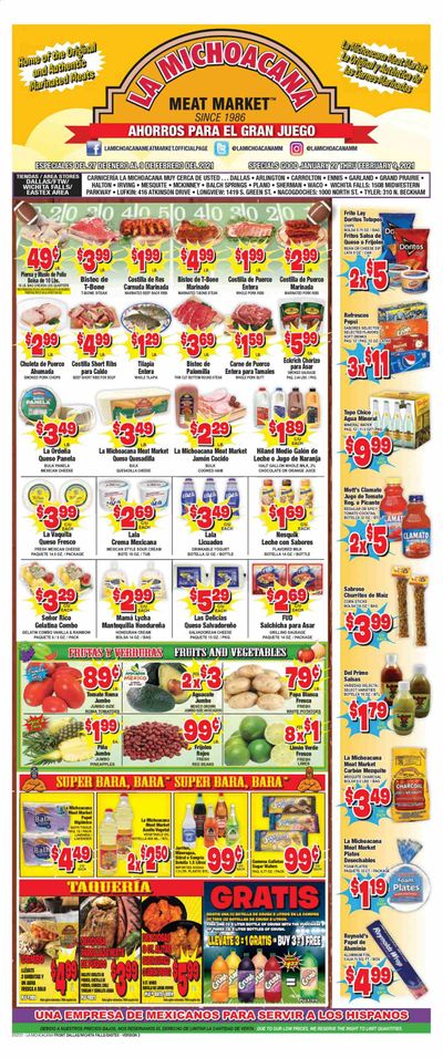 La Michoacana Meat Market (OK, TX) Weekly Ad Flyer January 27 to February 9