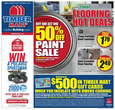 Timber Mart Flyer October 2 to 8