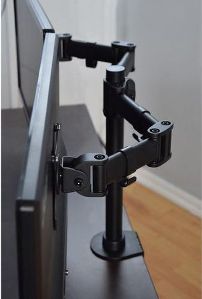 Full Motion Dual Monitor Desk Mount for 13"-27" Monitors For $35.99 At PrimeCables  Canada