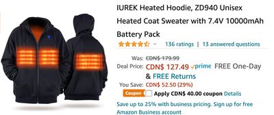Amazon Canada Deals: Save 51% on Heated Hoodie with Coupon + 24% on Outdoor Wireless Security Camera + 21% on Karaoke Microphone for Kids + More Offers