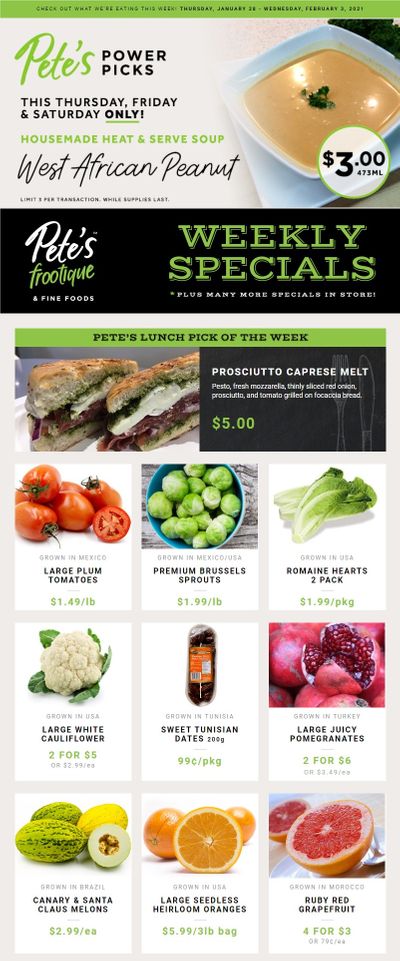 Pete's Fine Foods Flyer January 28 to February 3