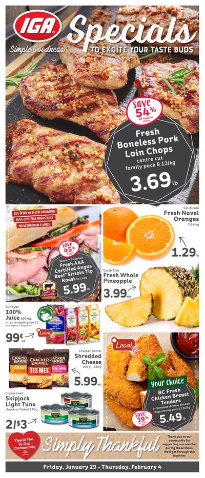 IGA Stores of BC Flyer January 29 to February 4