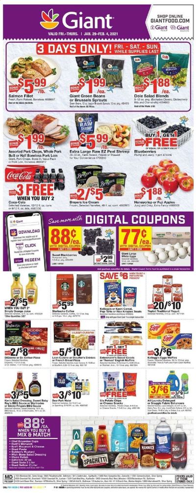 Giant Food Weekly Ad Flyer January 29 to February 4