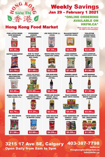 Hong Kong Food Market Flyer January 29 to February 1