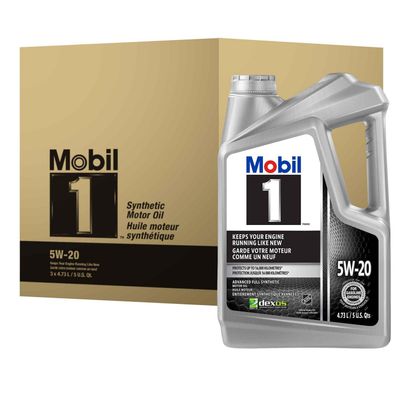 Mobil 1™ Full Synthetic Engine Oil 5W-20, 3 x 4.73 L On sale for $ 80.91 at Walmart Canada