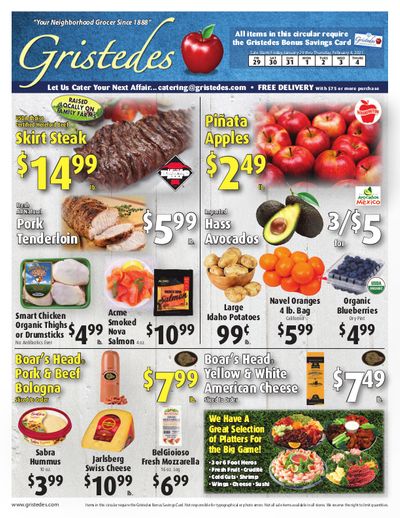 Gristedes Weekly Ad Flyer January 29 to February 4, 2021