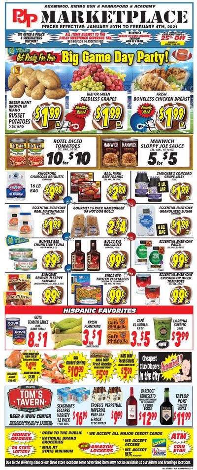 PJP Marketplace Big Game Day Savings Weekly Ad Flyer January 29 to February 4, 2021