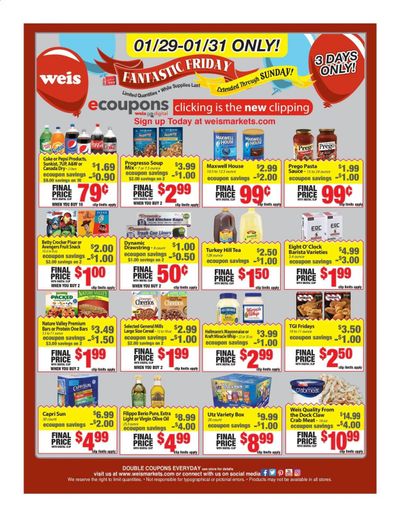 Weis Weekly Ad Flyer January 29 to January 31