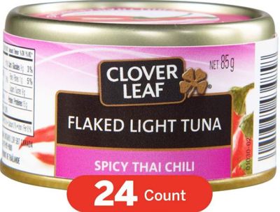 Clover Leaf Flake Light Tuna Spicy Thai Chili - 85g, 24 Count - Canned Tuna - Flavoured Tuna - Skipjack Tuna - High In Protein - 15g Of Protein per 85g Serving - Source Of Iron - Source Of Vitamin D - Canned Light Tuna For $24.00 At Amazon Canada
