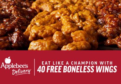 February 7 Only: Get 40 Free Boneless Wings with Every $40+ Online or In-app Order at Applebee's