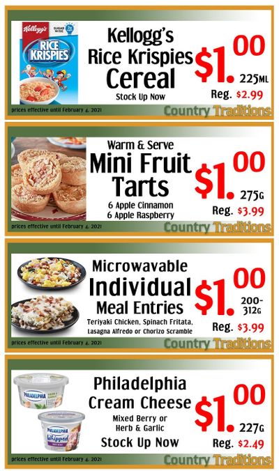 Country Traditions One-Shot Deals Flyer January 29 to February 4
