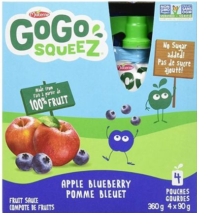 Go Go Squeez Fruit Sauce, Apple Blueberry, 360g per Unit (4 X 90g per Pouch) For $1.54 At Amazon Canada