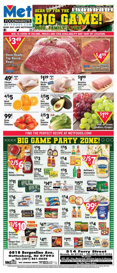 Met Foodmarkets Big Game Day Sale Weekly Ad Flyer January 31 to February 6, 2021