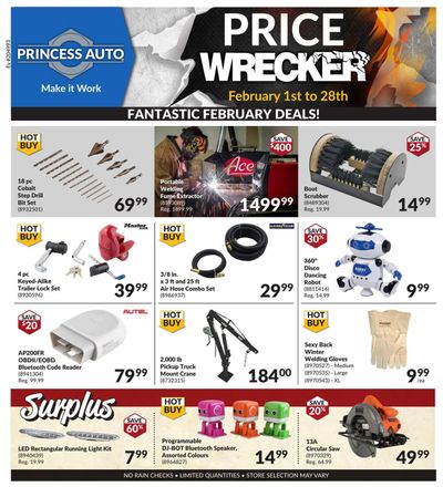 Princess Auto Price Wrecker Flyer February 1 to 28