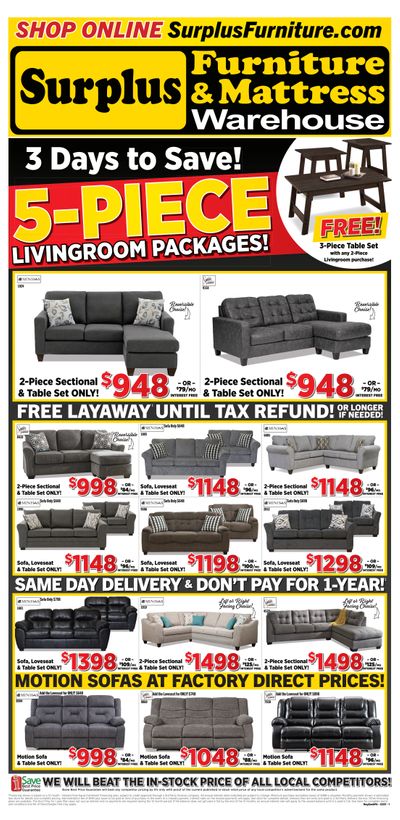 Surplus Furniture & Mattress Warehouse (Regina) Flyer February 1 to 7
