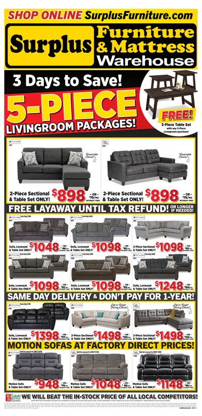 Surplus Furniture & Mattress Warehouse (Calgary) Flyer February 1 to 7