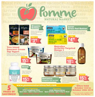 Pomme Natural Market Monthly Flyer October 3 to 30