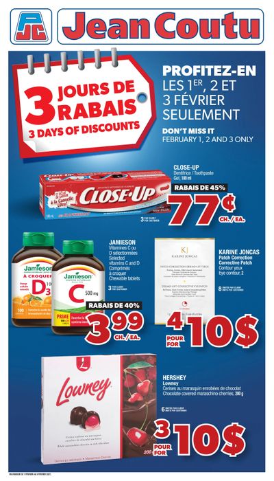 Jean Coutu 3-Days of Discounts Flyer February 1 to 3