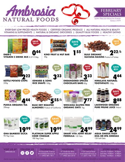 Ambrosia Natural Foods Flyer February 1 to 28