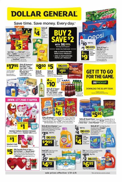 Dollar General (CA, NV) Weekly Ad Flyer January 31 to February 6