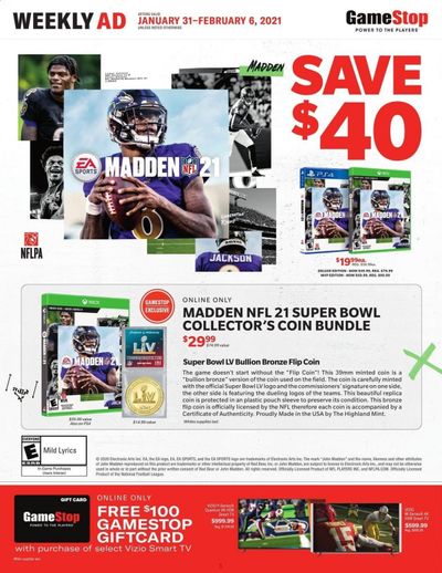 GameStop Weekly Ad Flyer January 31 to February 6